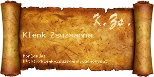 Klenk Zsuzsanna névjegykártya
